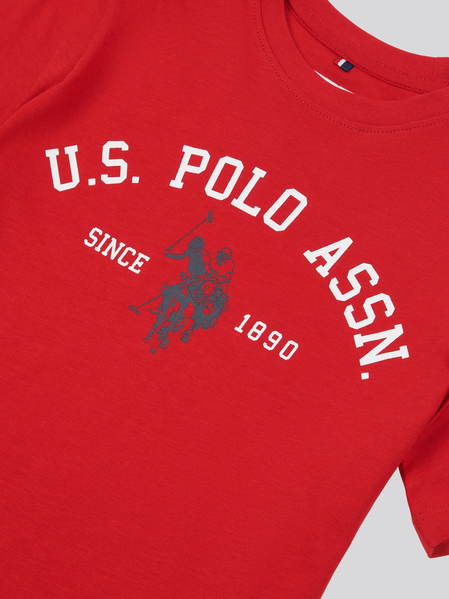 Boys Signature Arch Print T-Shirt in Haute Red