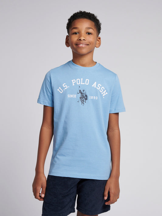 Boys Signature Arch Print T-Shirt in Allure