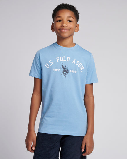Boys Signature Arch Print T-Shirt in Allure