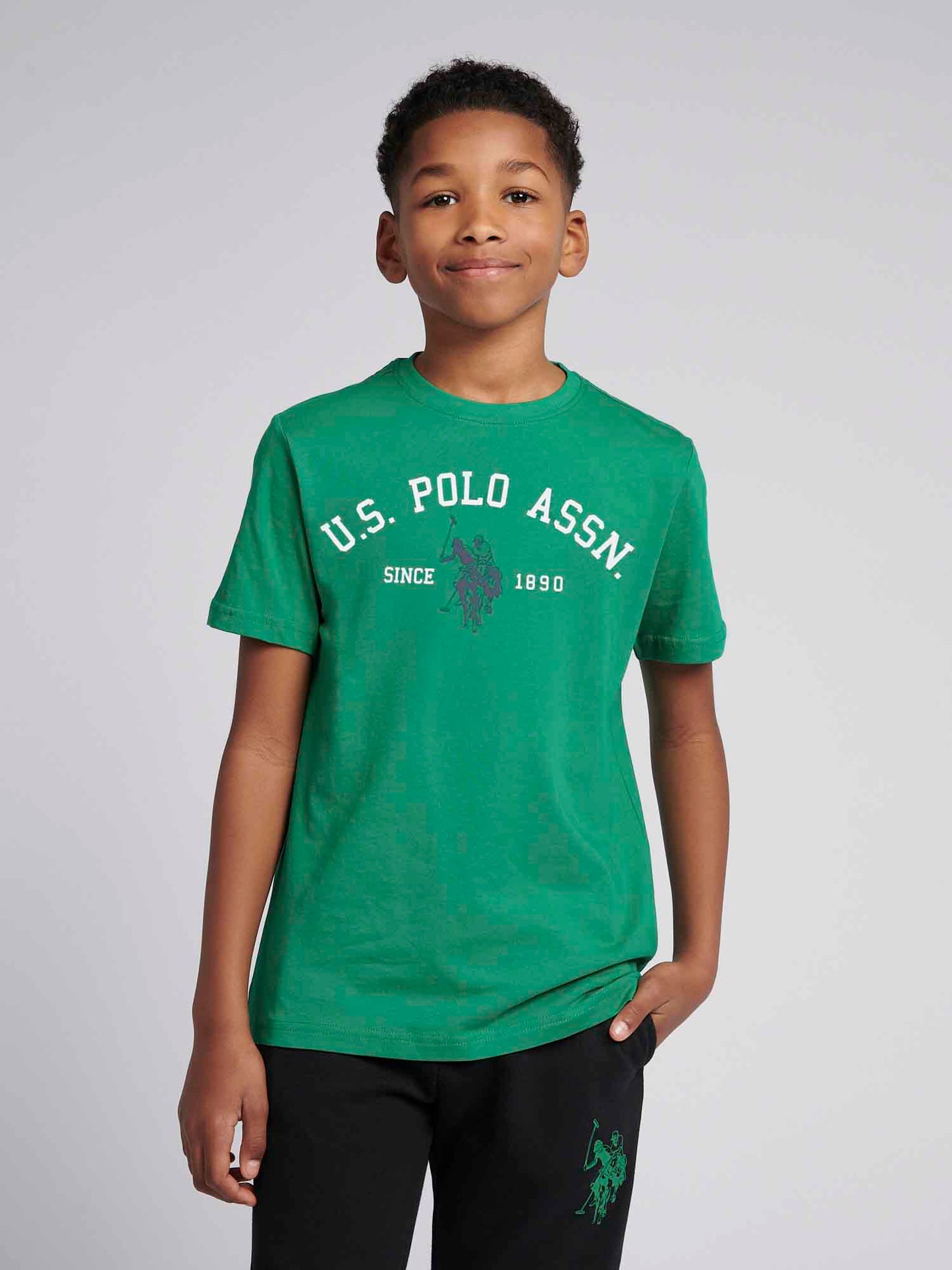 Boys Signature Arch Print T-Shirt in Lush Meadow