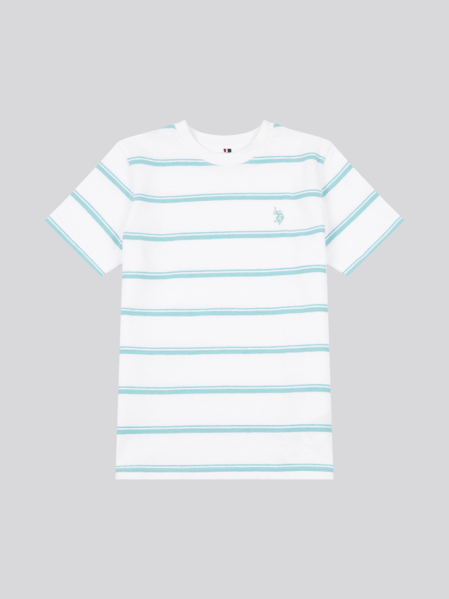 Boys Terry Stripe T-Shirt in Bright White