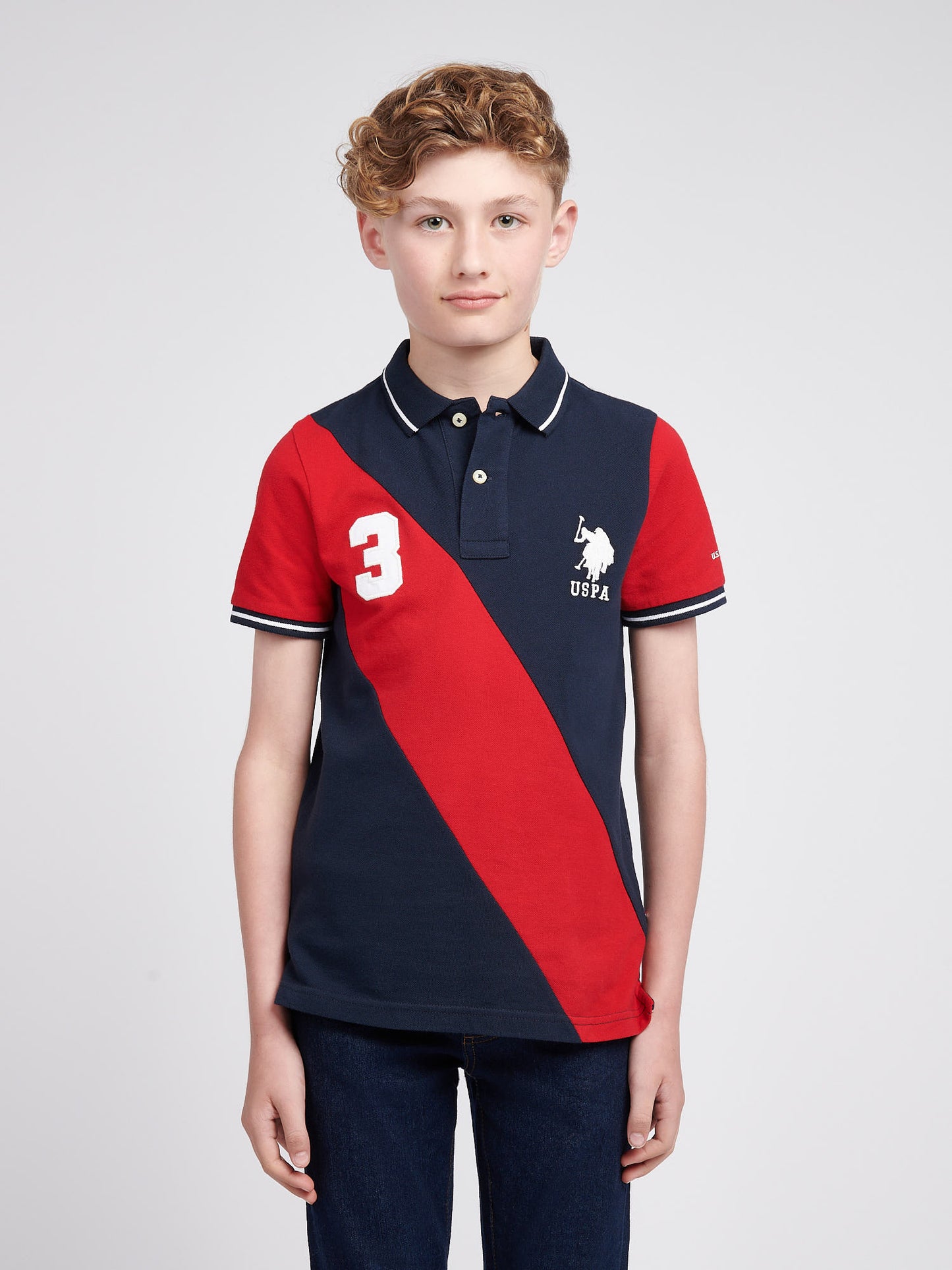 Boys Sash Polo Shirt in Dark Sapphire Navy