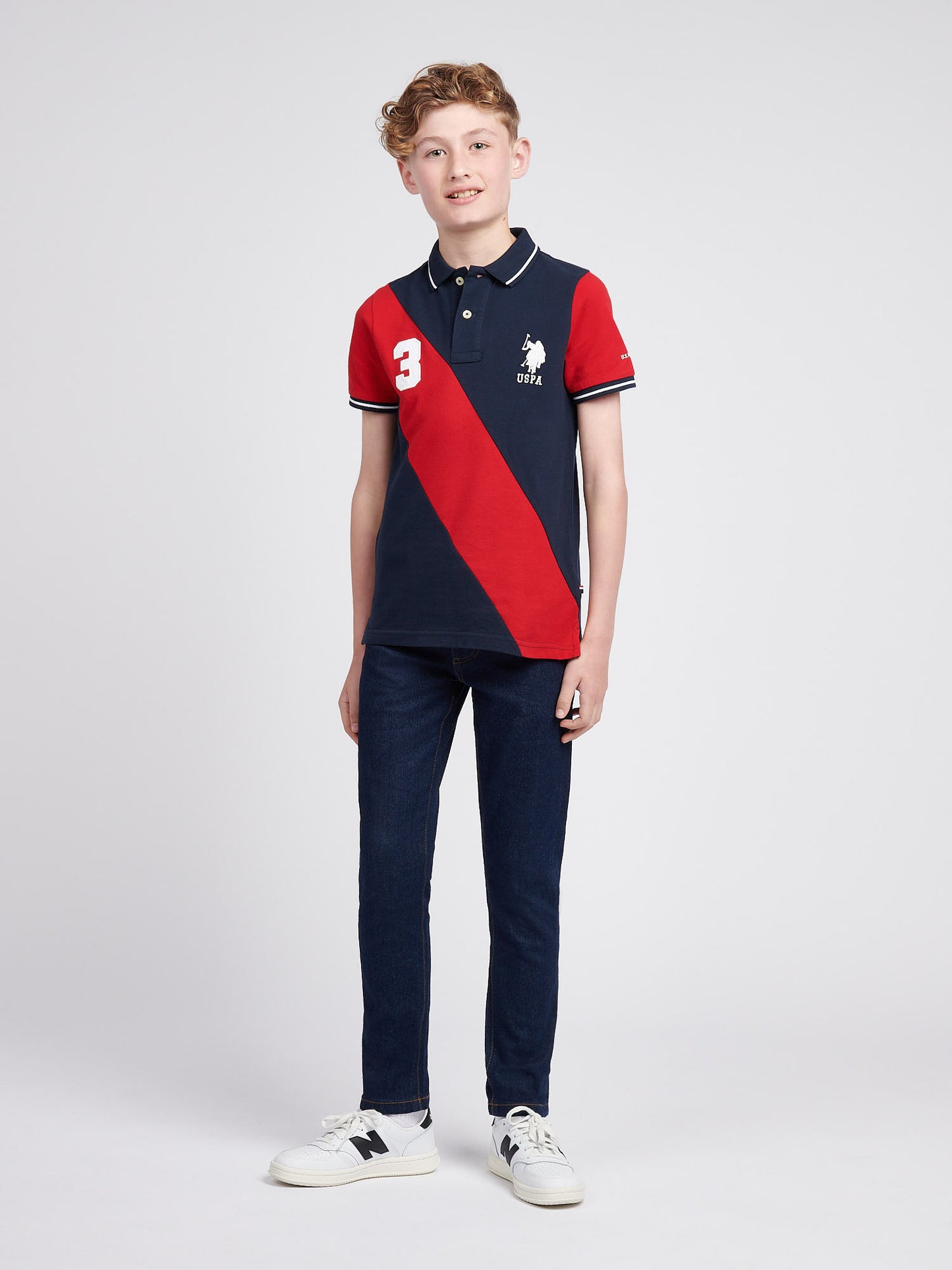 Boys Sash Polo Shirt in Dark Sapphire Navy