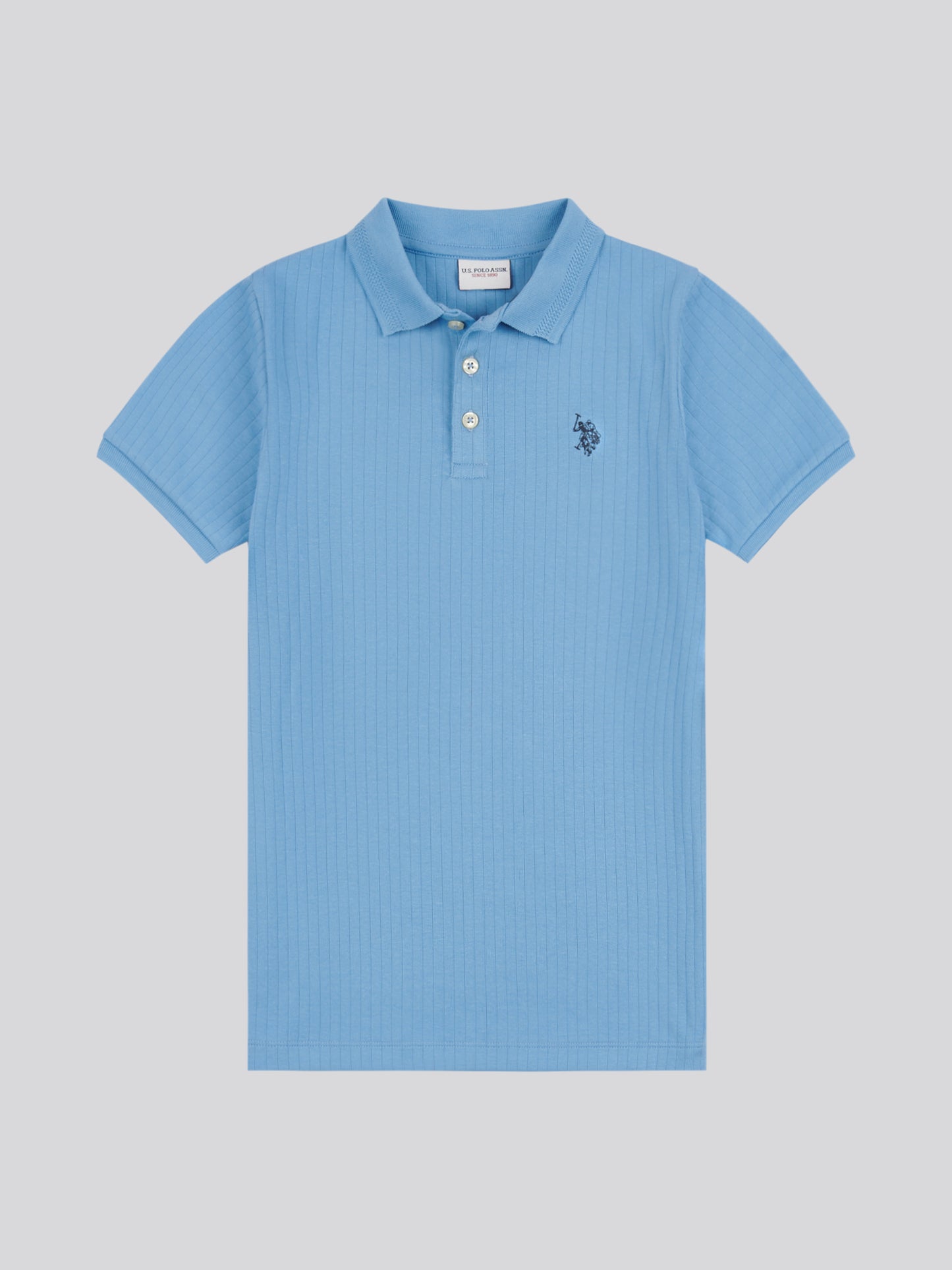 Boys Double Horsemen Rib Polo Shirt in Allure
