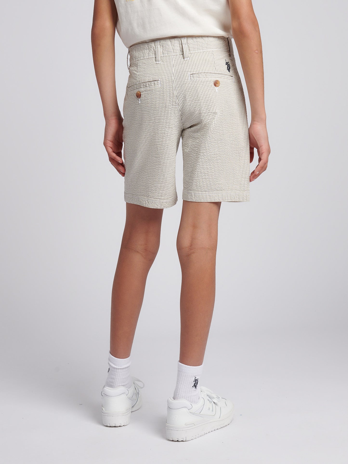 Boys Seersucker Chino Short in Northern Droplet