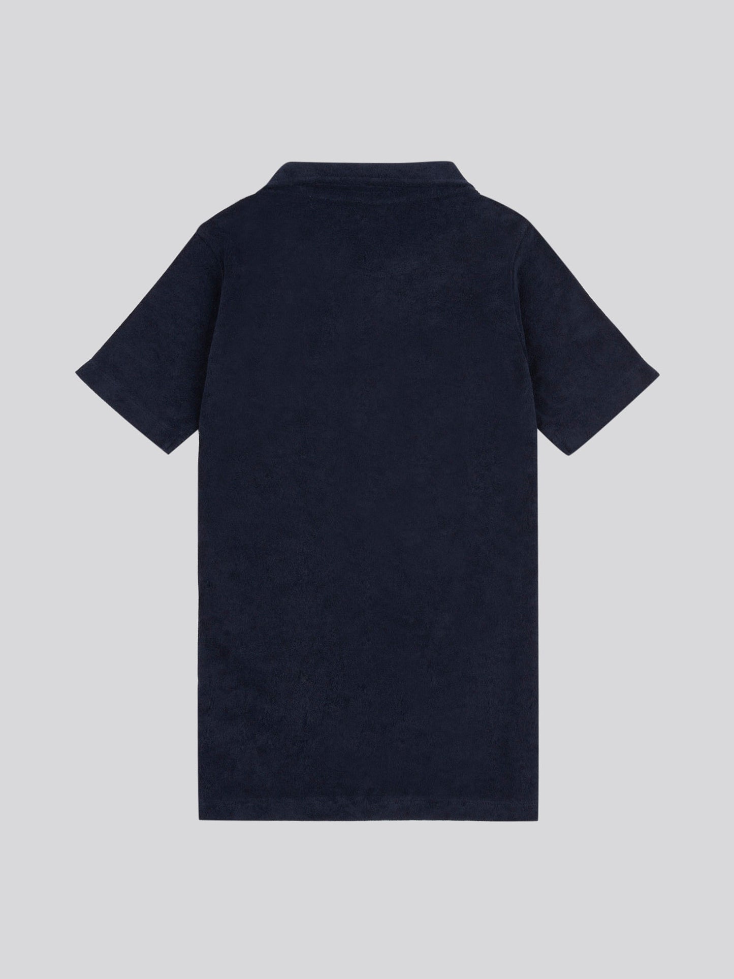 Boys Terry Reverse Collar Polo Shirt in Dark Sapphire Navy