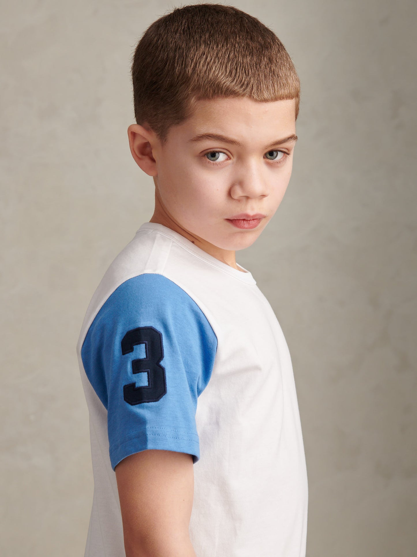 Boys Player 3 Colour Block T-Shirt Bright White