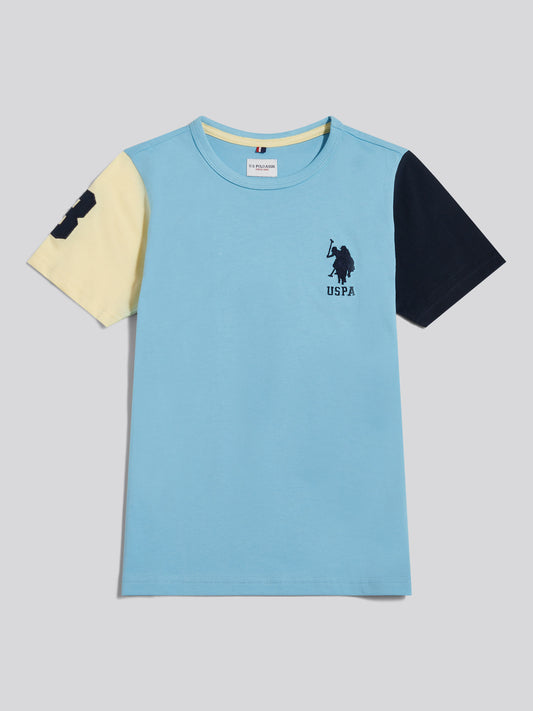 Boys Player 3 Colour Block T-Shirt Air Blue