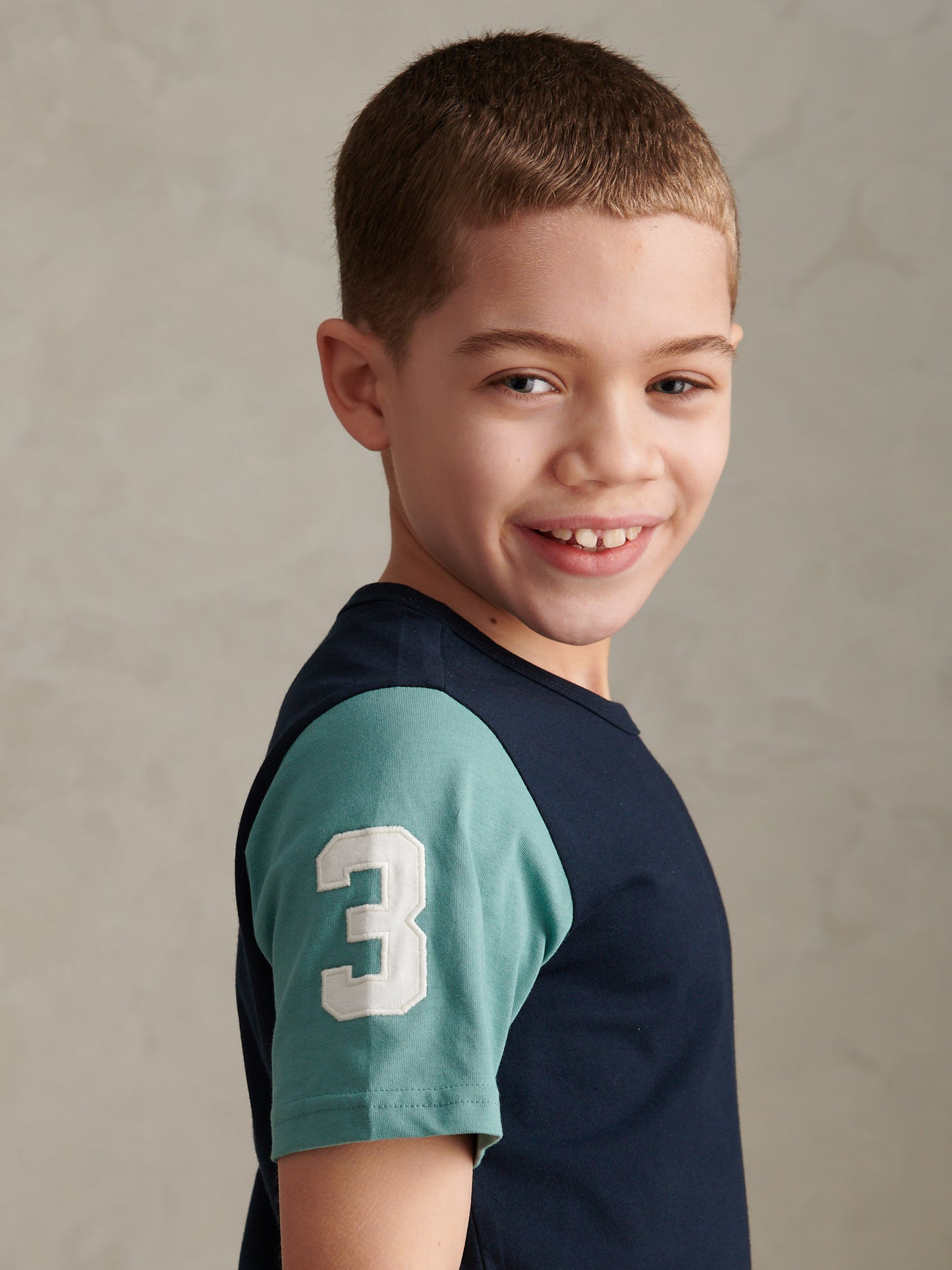 Boys Player 3 Colour Block T-Shirt Dark Sapphire Navy