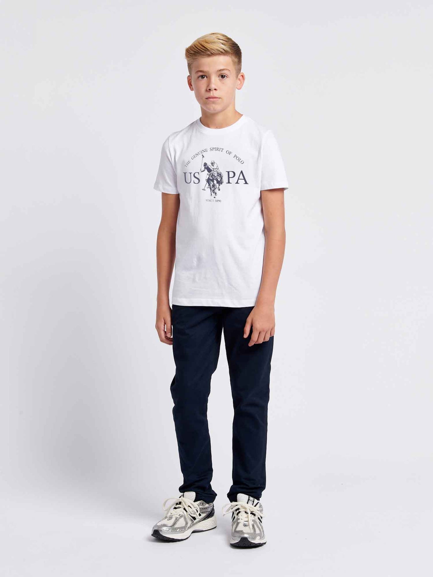 Boys USPA Print Graphic T-Shirt in Bright White