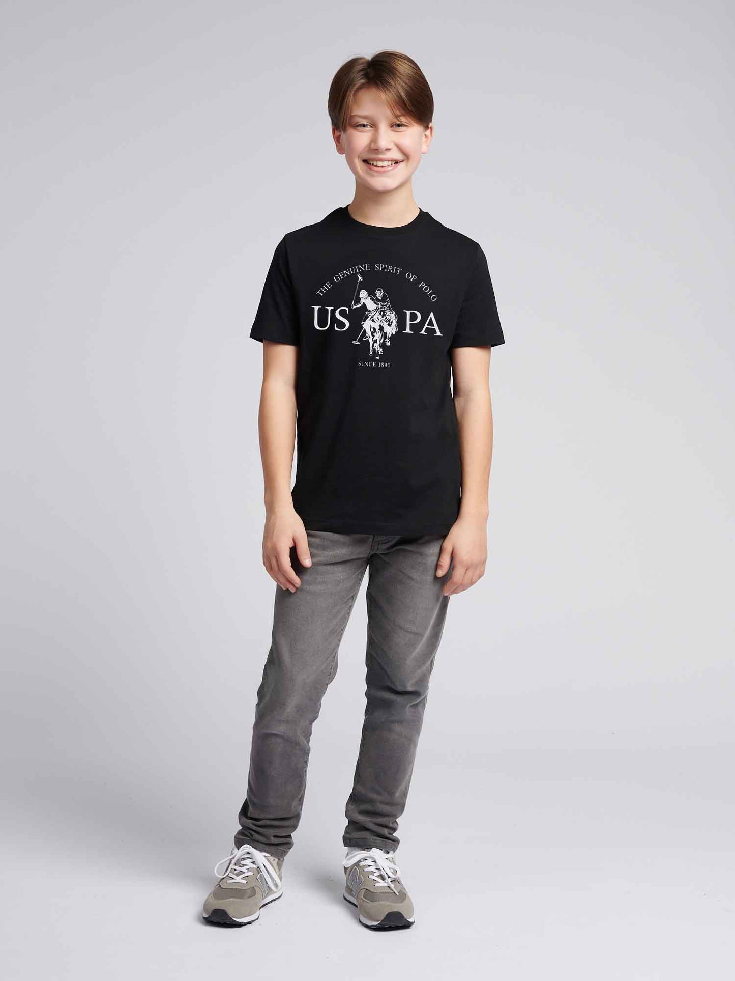 Boys USPA Print Graphic T-Shirt in Black