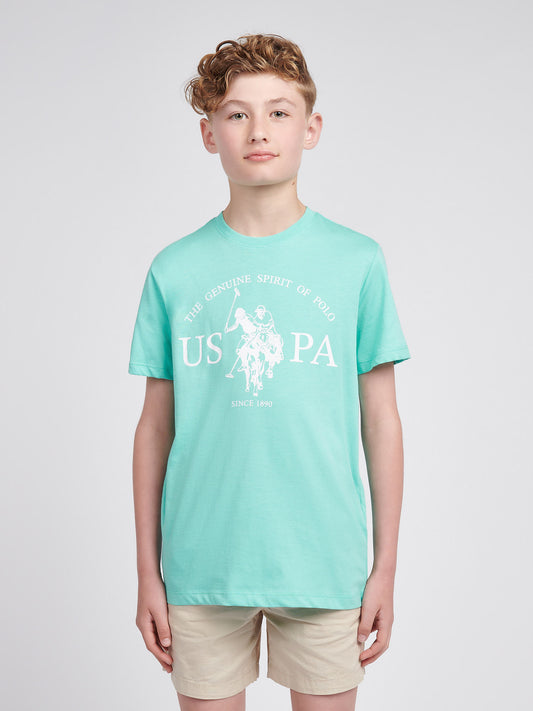 Boys USPA Print Graphic T-Shirt in Pool Blue