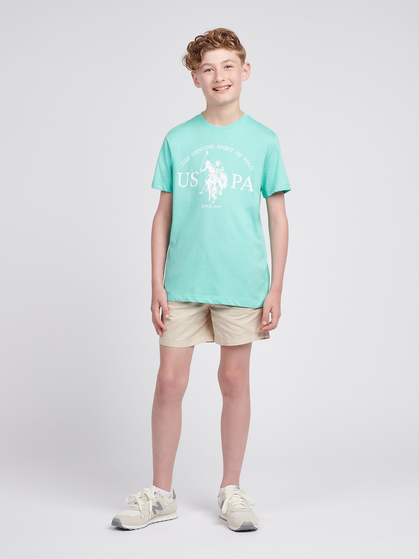 Boys USPA Print Graphic T-Shirt in Pool Blue