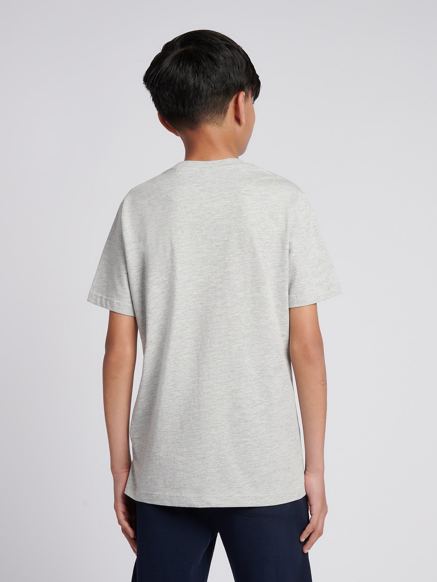 Boys USPA Print Graphic T-Shirt in Mid Grey Marl