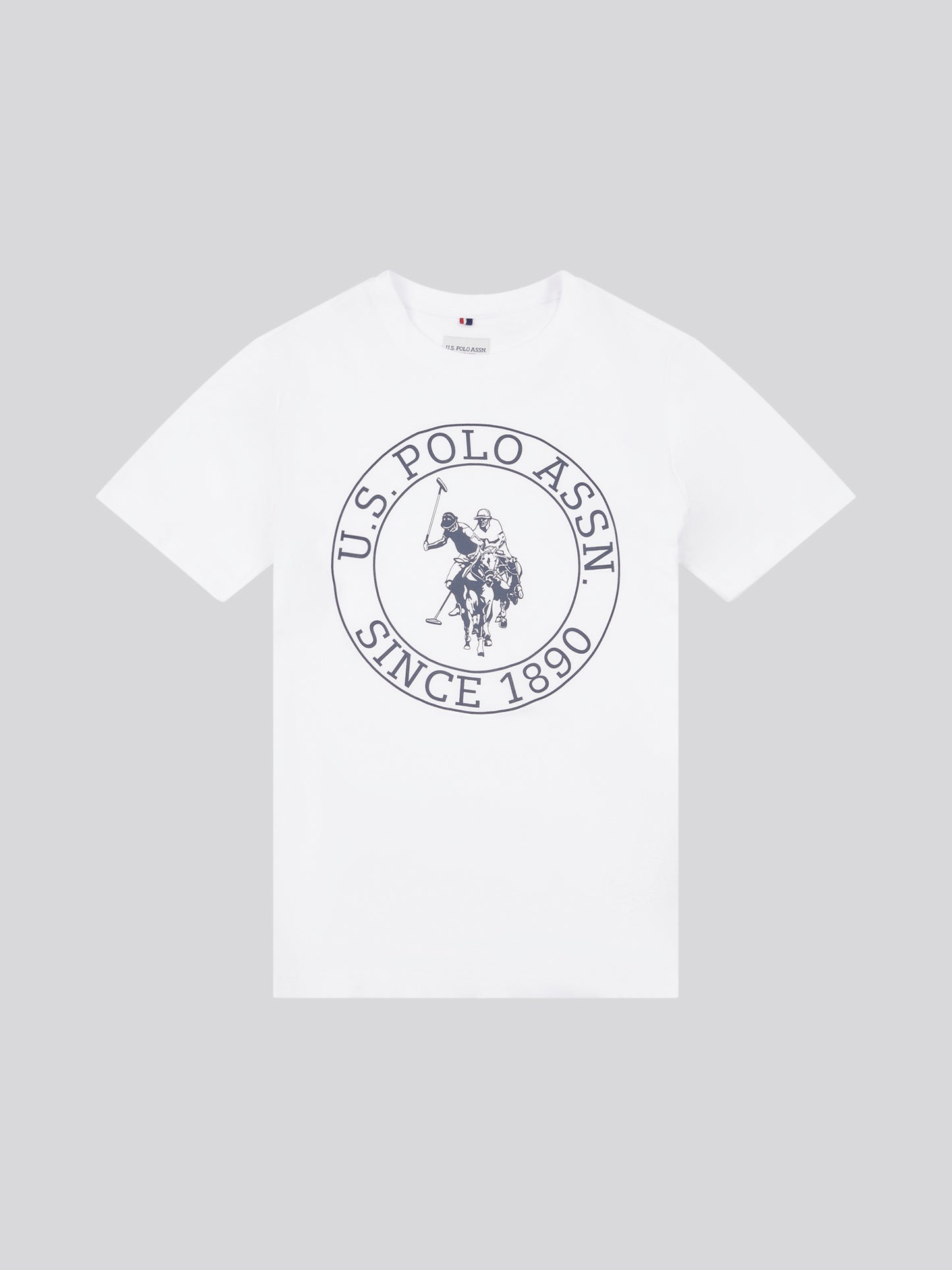 Boys USPA Circle Print T-Shirt in Bright White