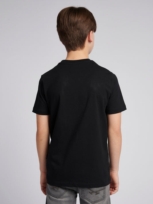 Boys USPA Circle Print T-Shirt in Black