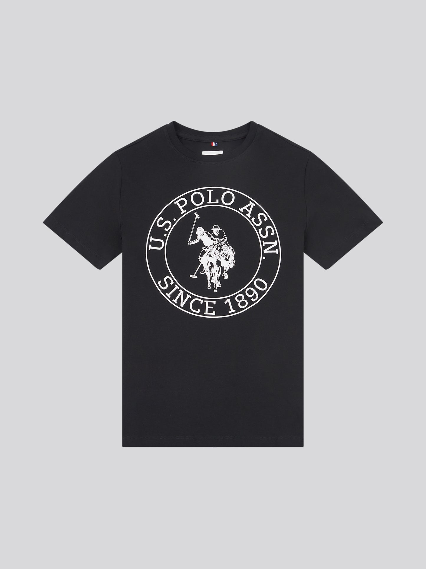 Boys USPA Circle Print T-Shirt in Black