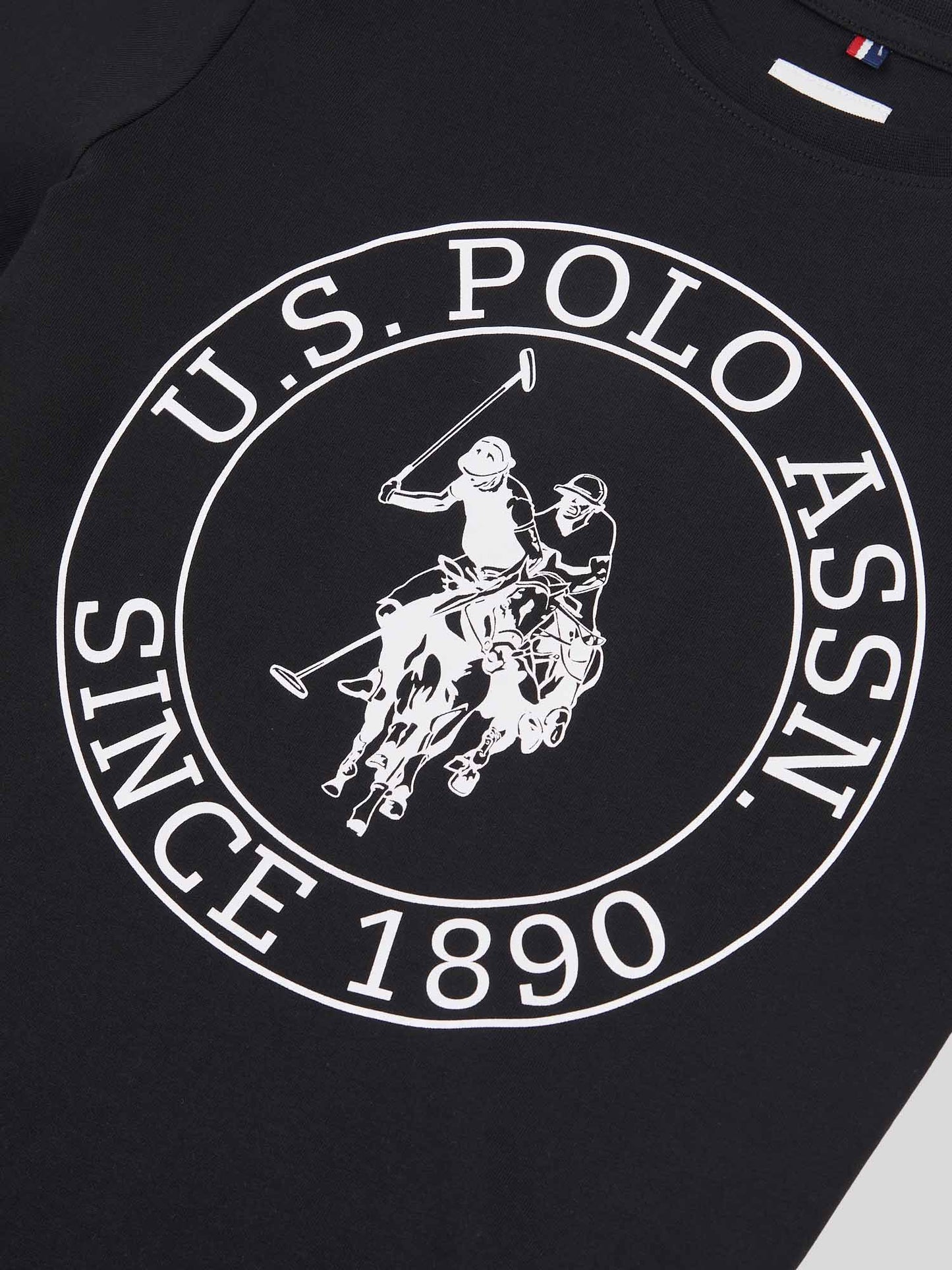 Boys USPA Circle Print T-Shirt in Black