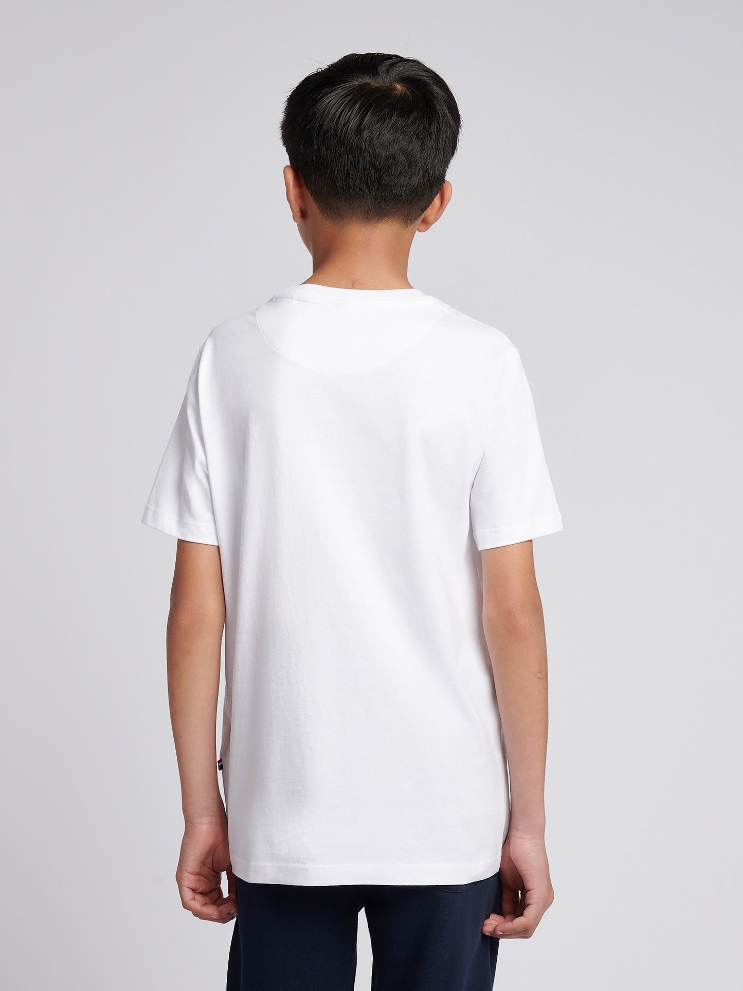 Boys Double Horsemen Graphic T-Shirt in Bright White