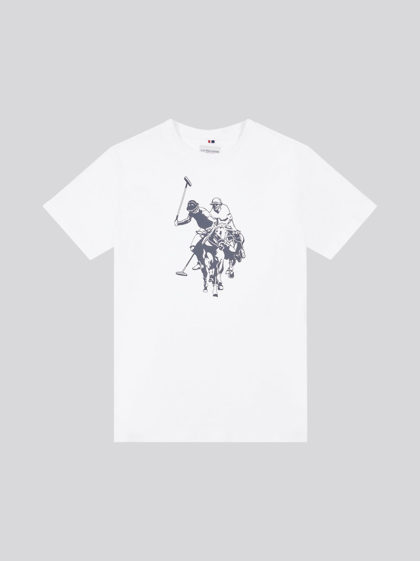 Boys Double Horsemen Graphic T-Shirt in Bright White