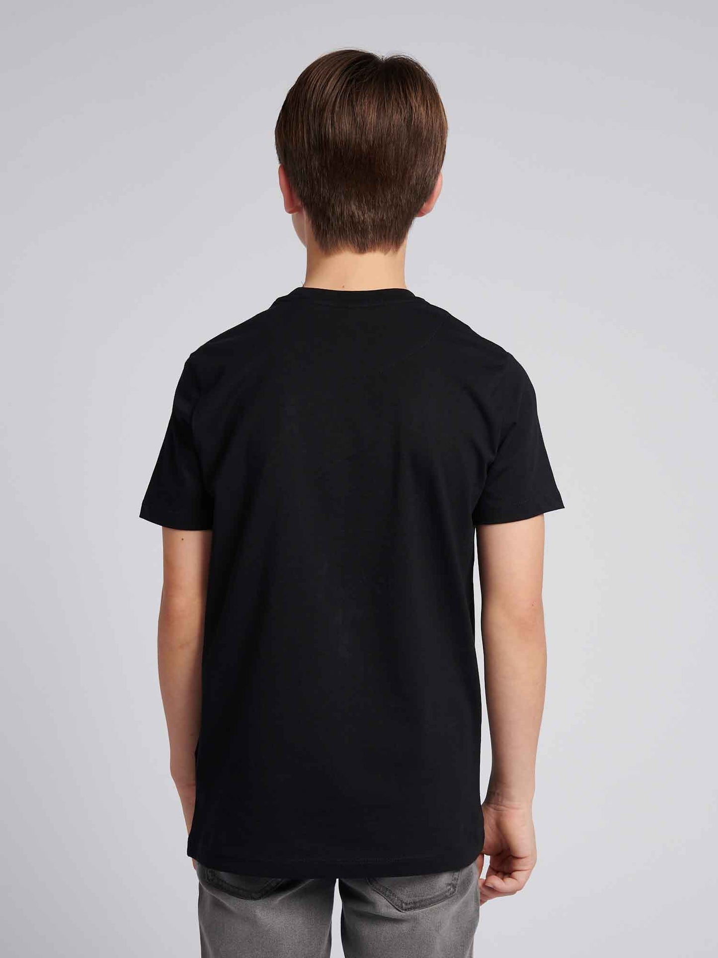 Boys Double Horsemen Graphic T-Shirt in Black