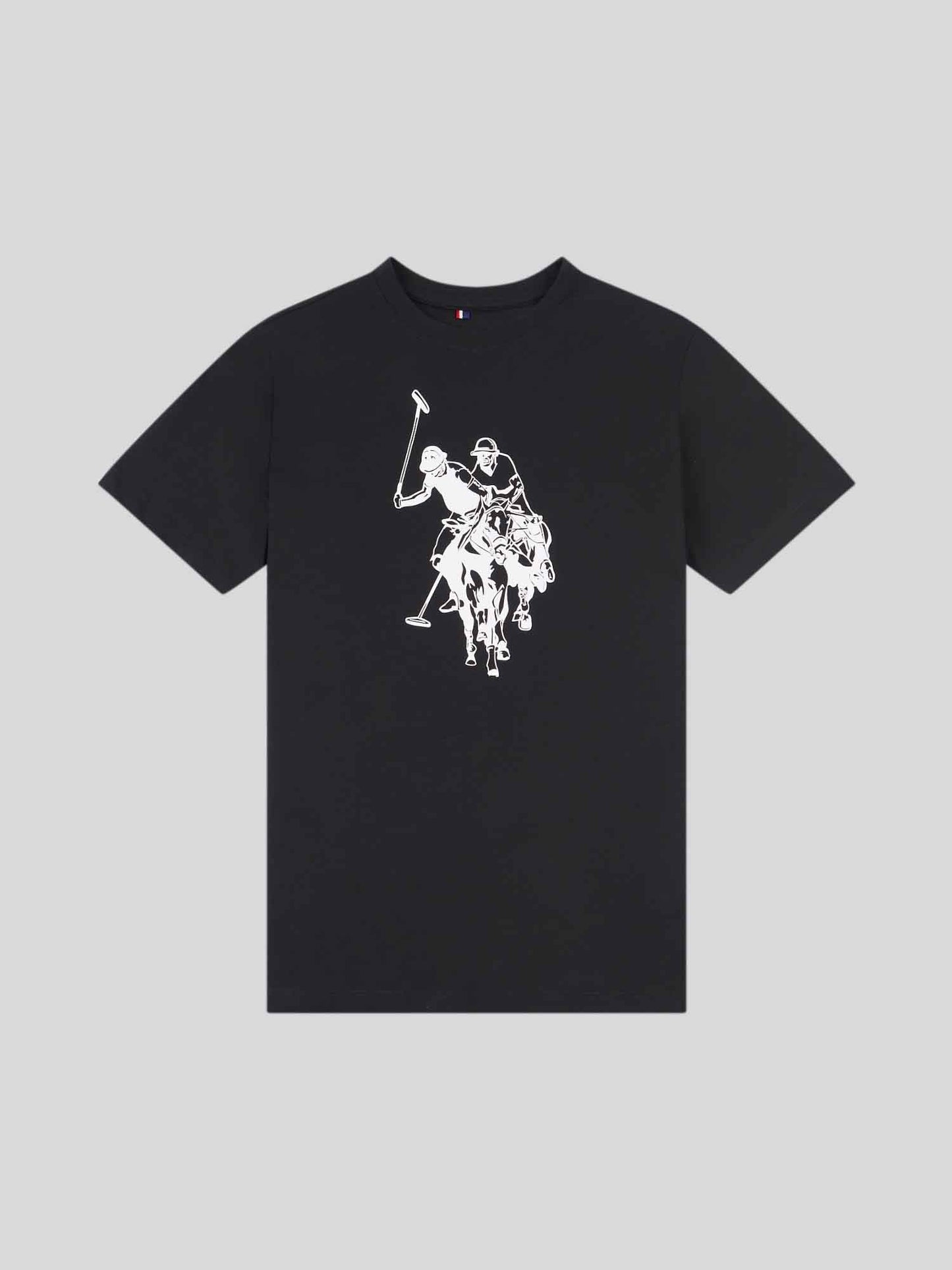Boys Double Horsemen Graphic T-Shirt in Black
