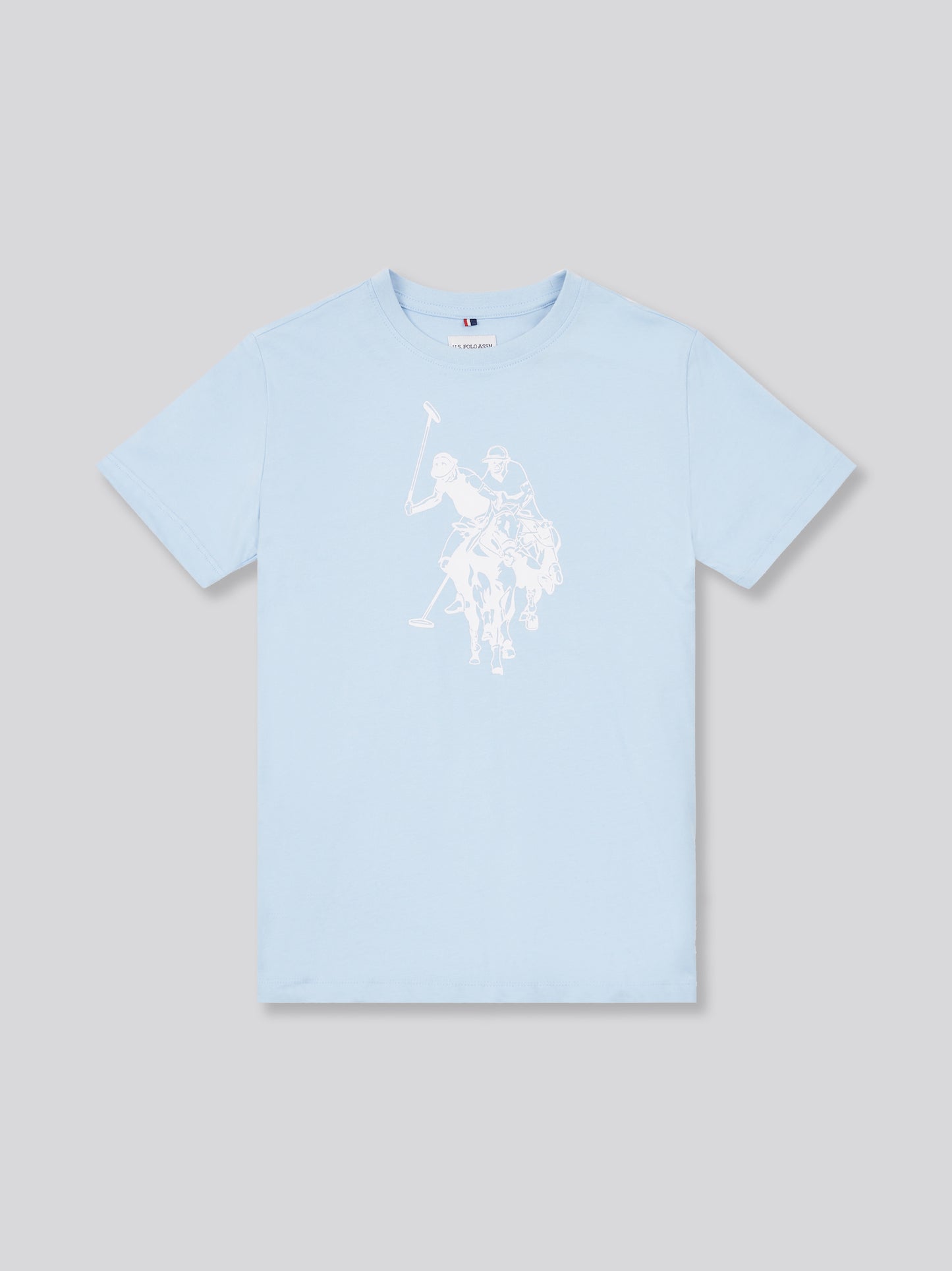 Boys Double Horsemen Graphic T-Shirt in Chambray Blue