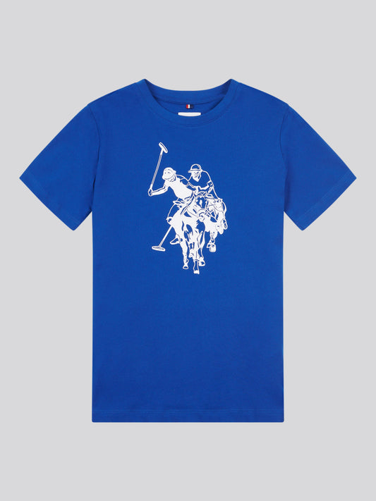 Boys Double Horsemen Graphic T-Shirt in Sodalite Blue
