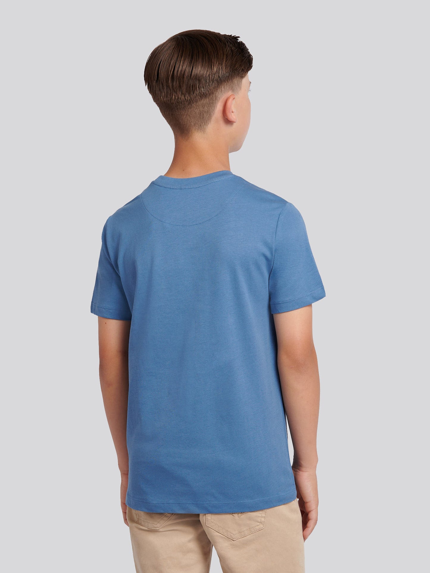 Boys Double Horsemen Graphic T-Shirt in Blue Horizon