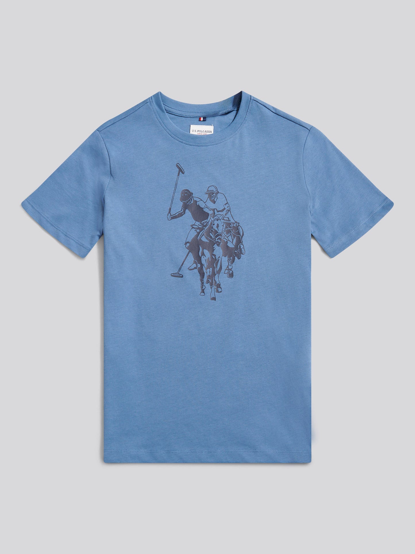 Boys Double Horsemen Graphic T-Shirt in Blue Horizon