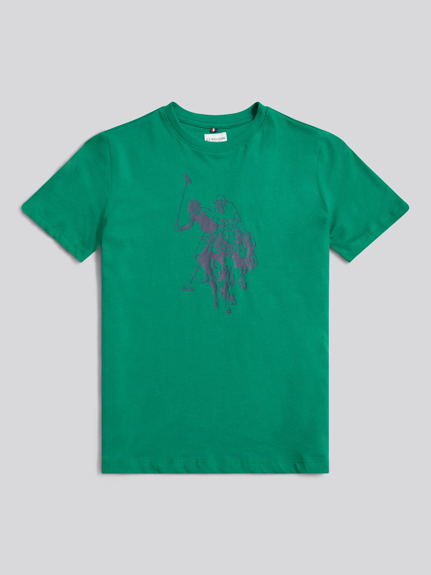 Boys Double Horsemen Graphic T-Shirt in Lush Meadow