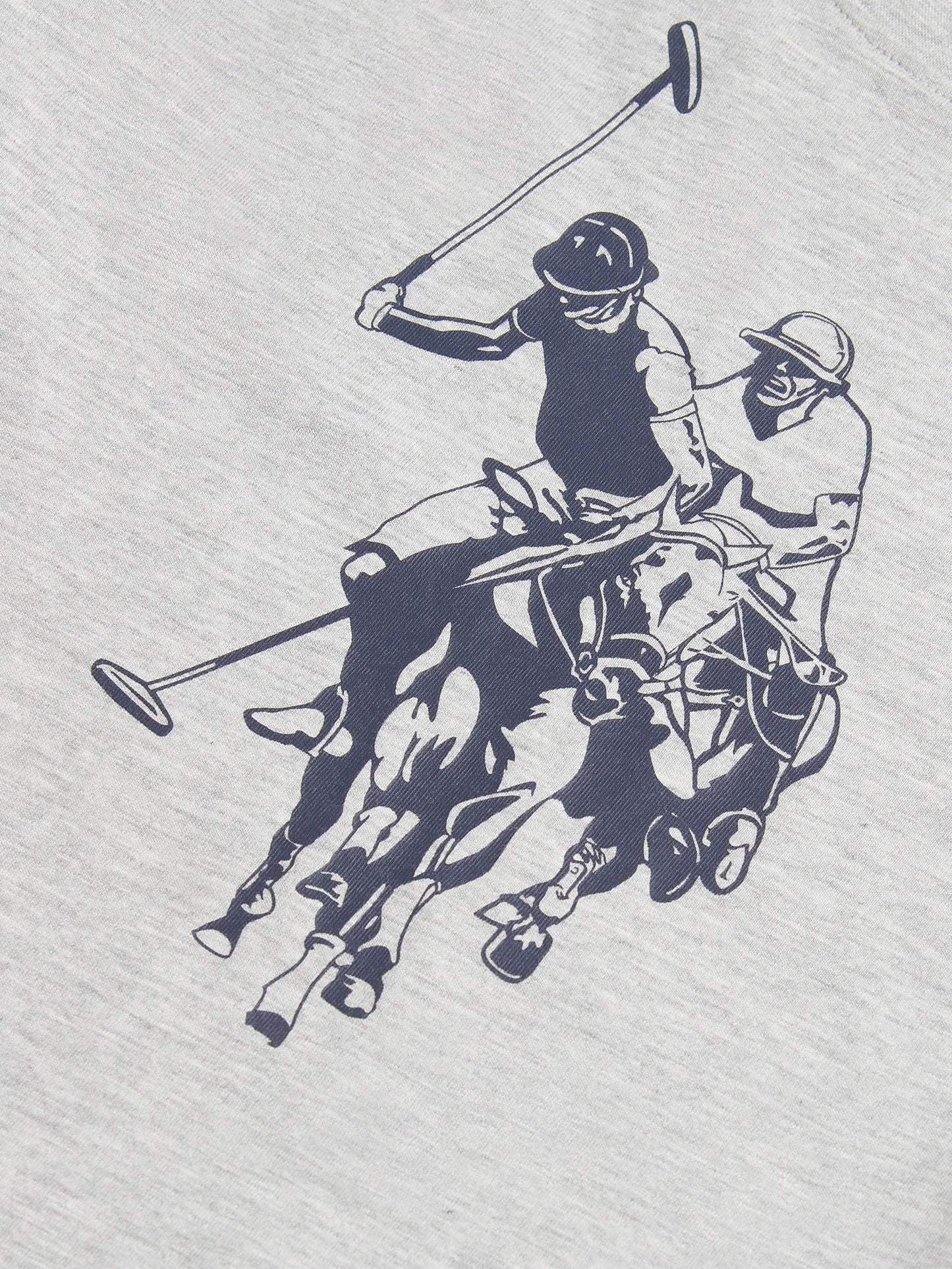 Boys Double Horsemen Graphic T-Shirt in Mid Grey Marl