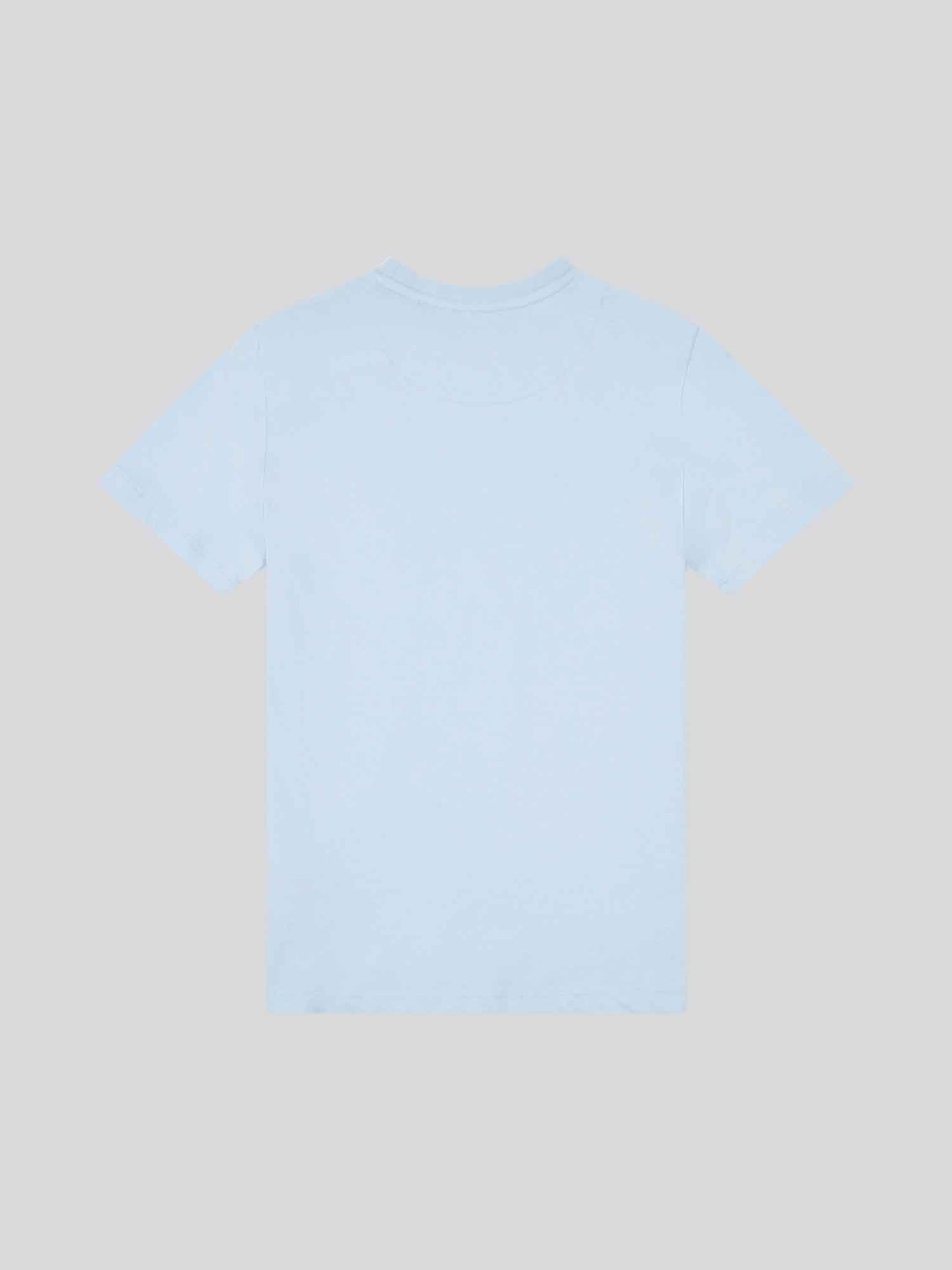 Boys Large Double Horsemen Graphic T-Shirt in Chambray Blue