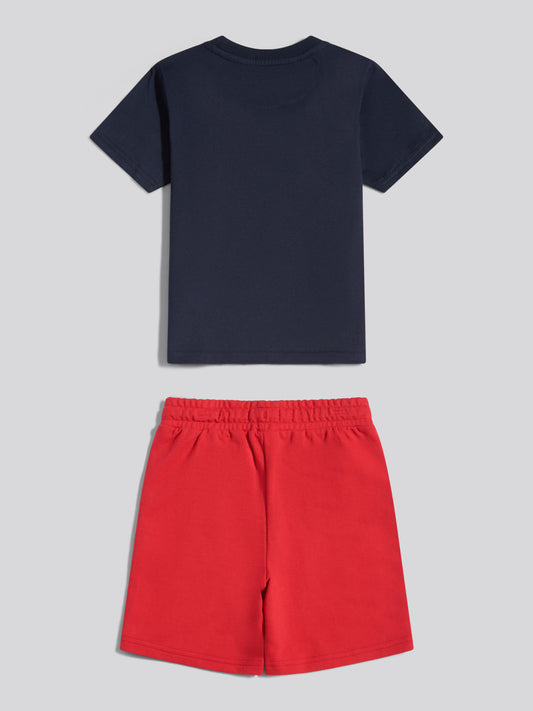 Boys P Graphic T-Shirt & Short Set Dark Sapphire Navy