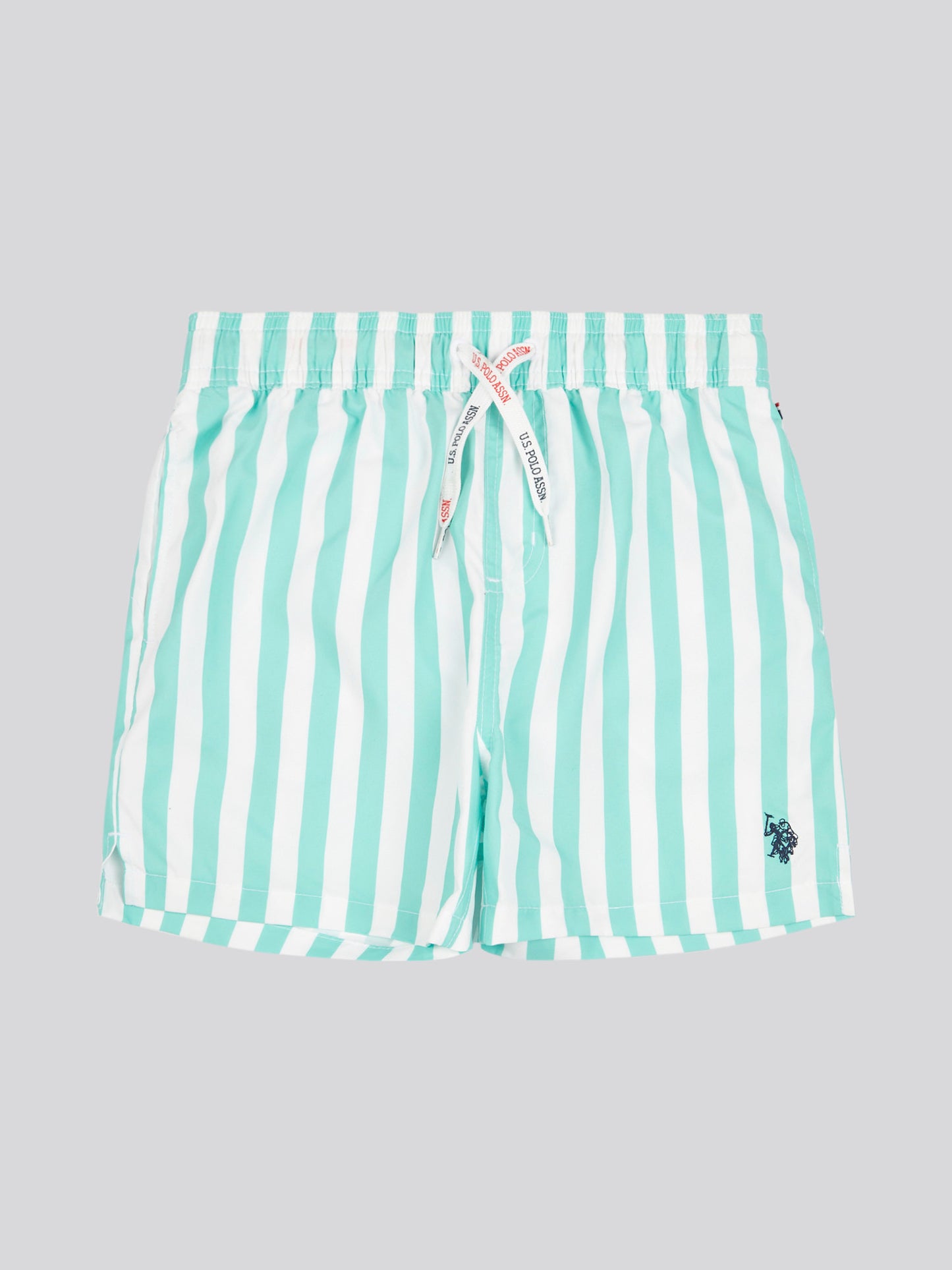 Boys Stripe Swim Short in Pool Blue