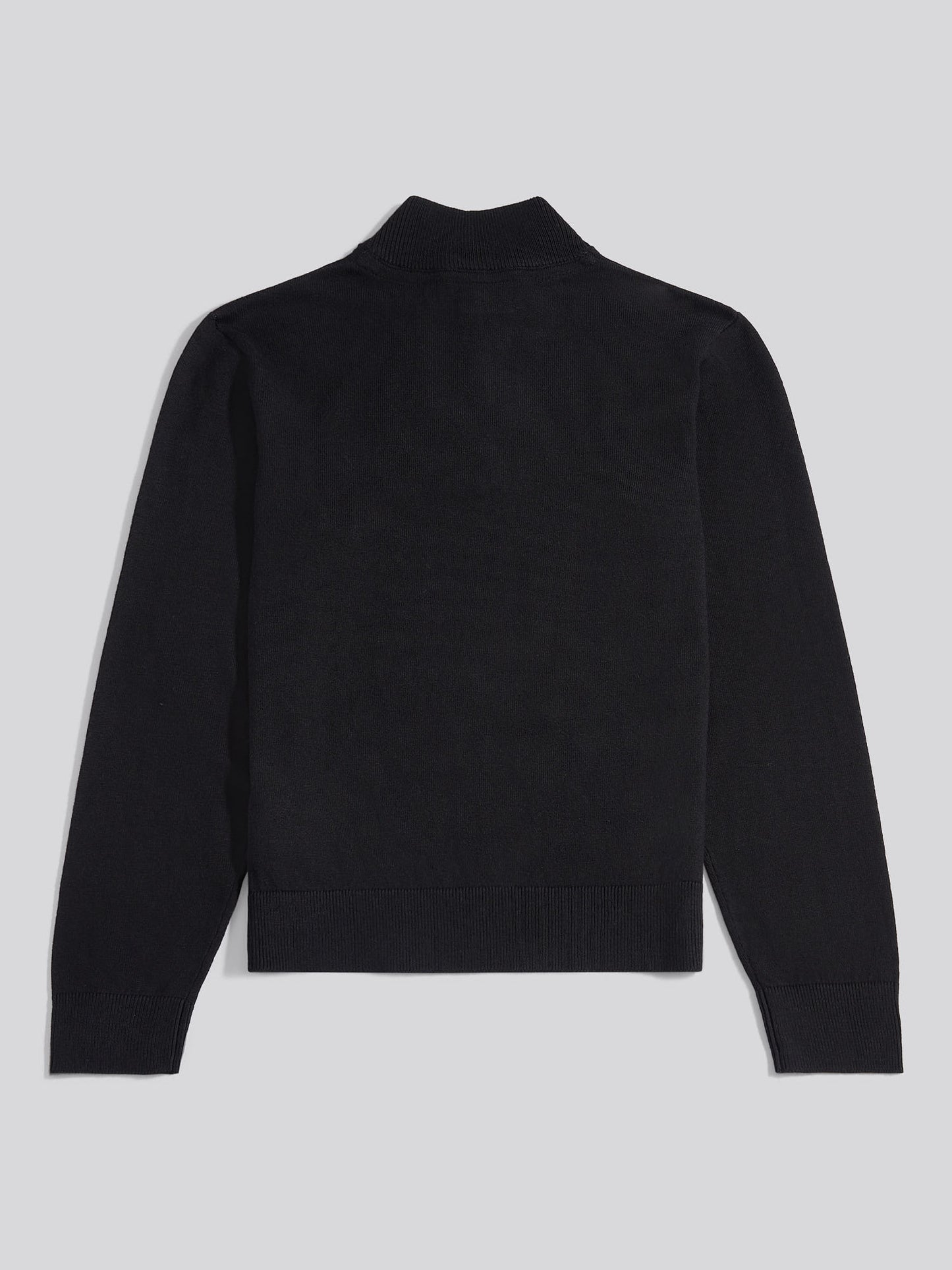 Boys Knitted Cotton Rich 1/4 Zip in Black Bright White DHM