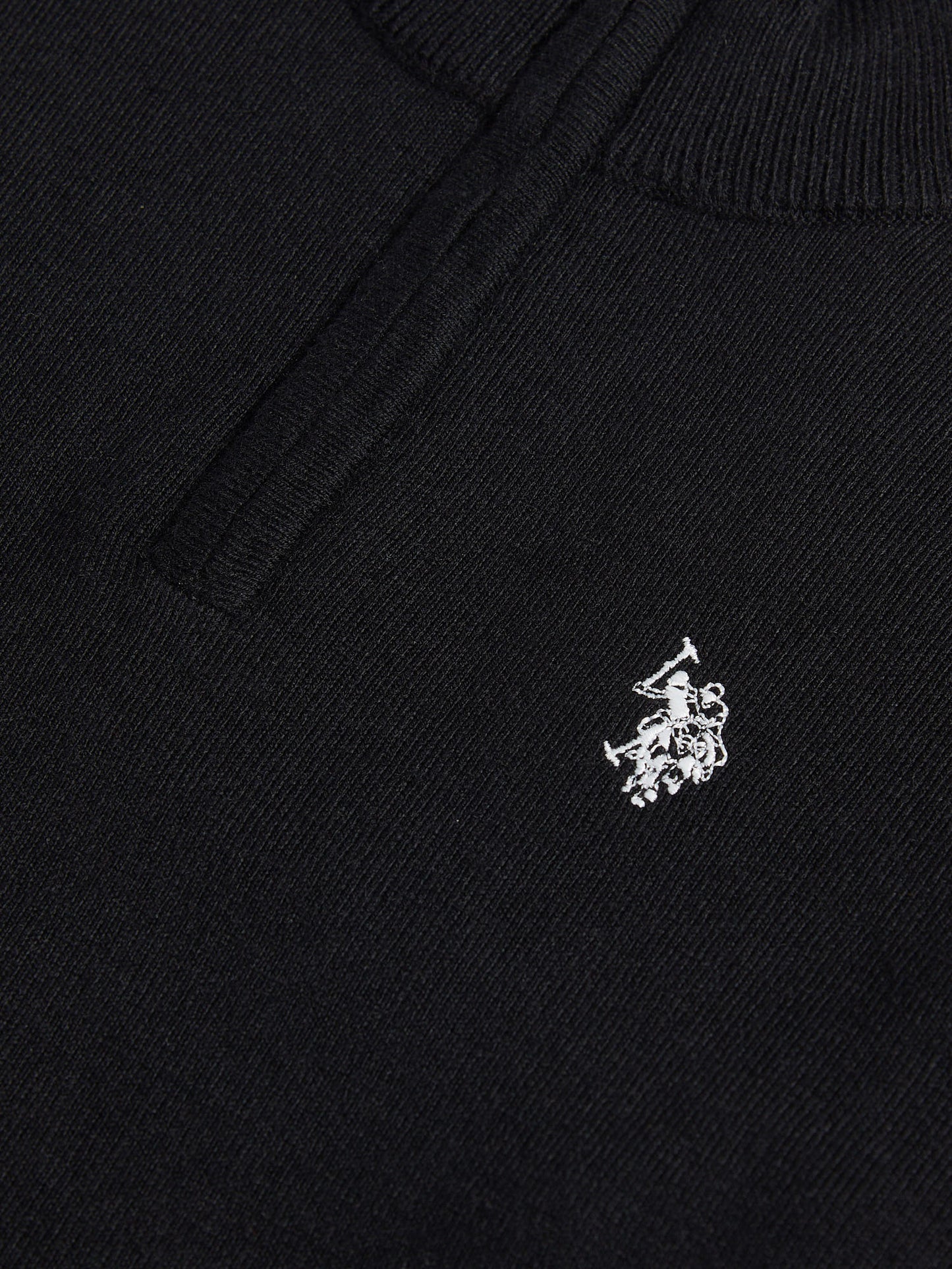 Boys Knitted Cotton Rich 1/4 Zip in Black Bright White DHM