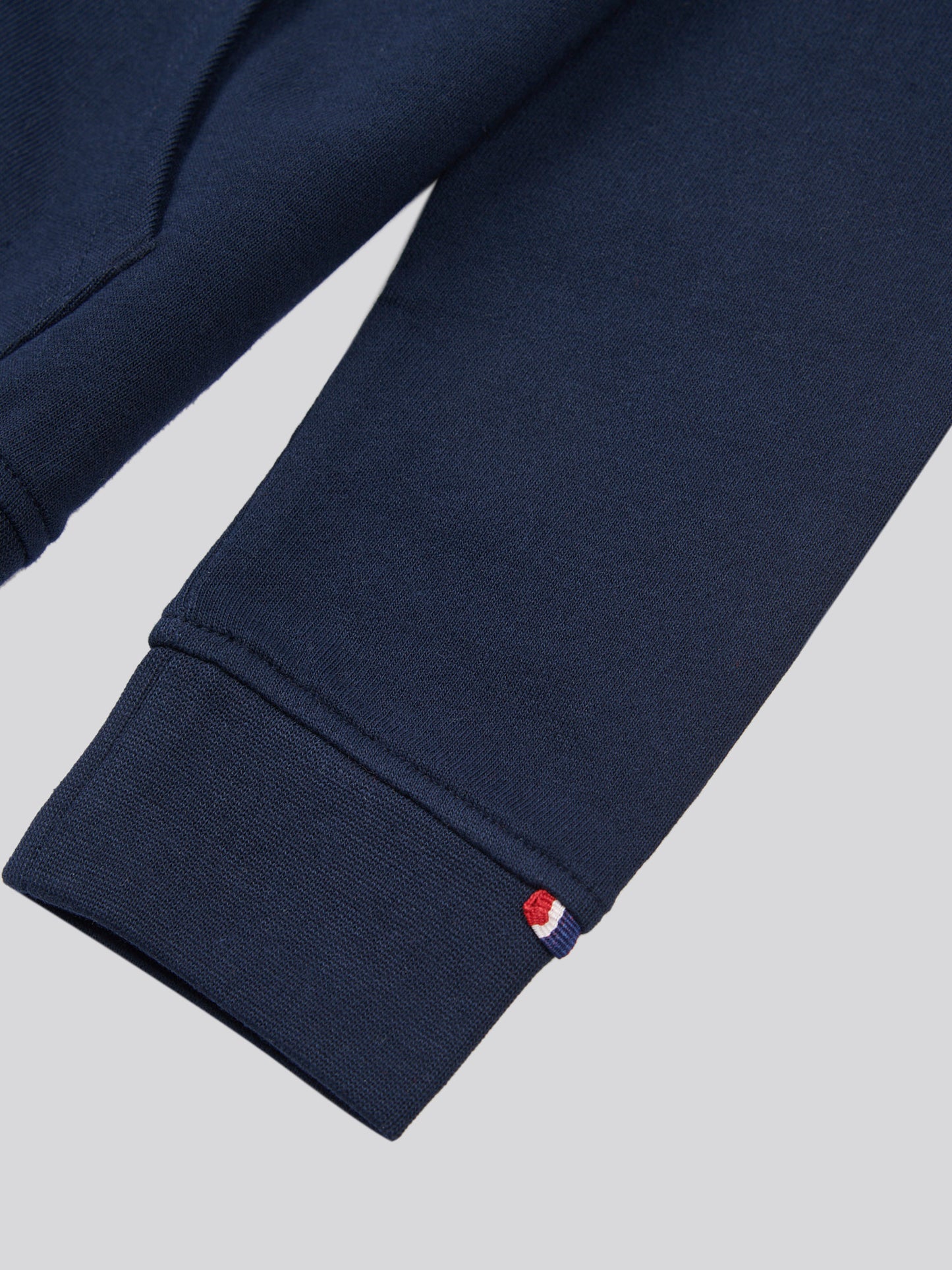 Boys Double Horsemen Zip Hoodie in Dark Sapphire Navy / Haute Red DHM