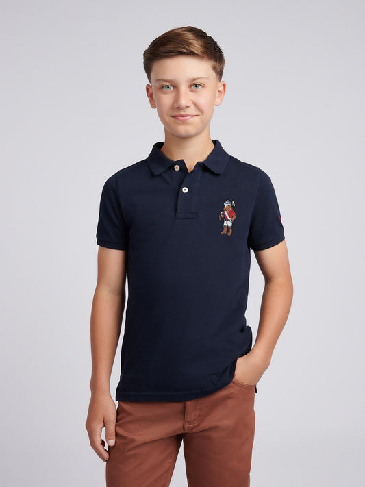 Boys Chuck Polo Shirt in Dark Sapphire Navy