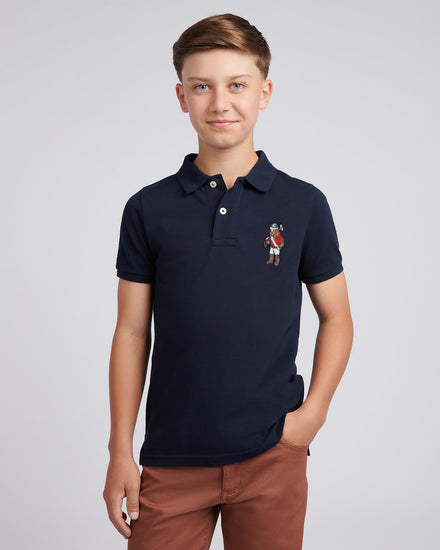 Boys Chuck Polo Shirt in Dark Sapphire Navy