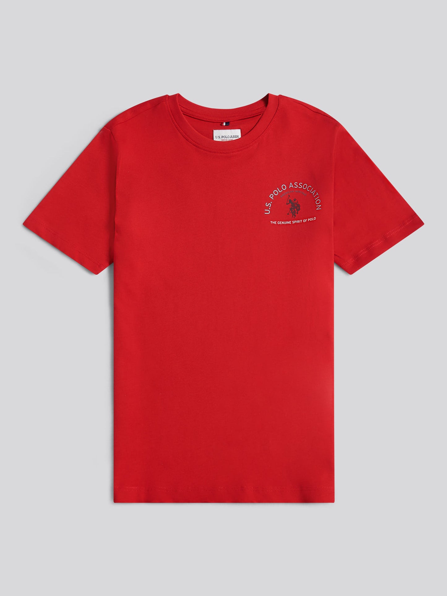 Boys Front Back Print Graphic T-Shirt in Haute Red