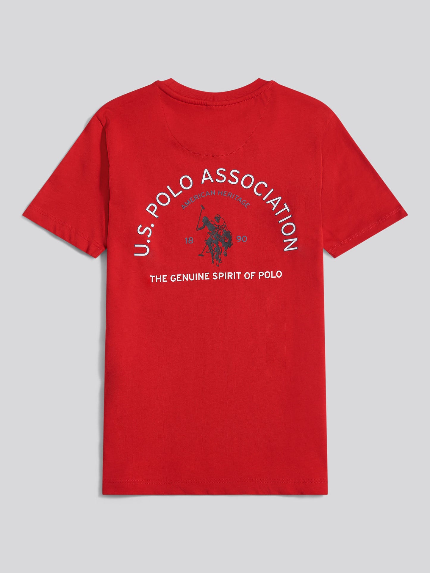 Boys Front Back Print Graphic T-Shirt in Haute Red