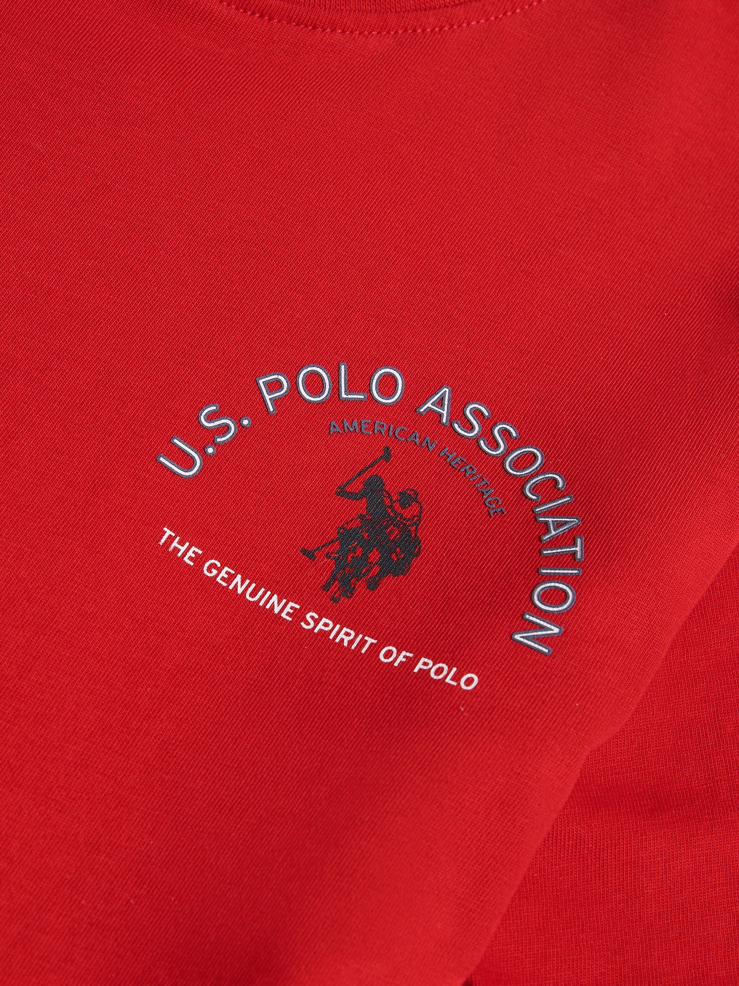 Boys Front Back Print Graphic T-Shirt in Haute Red