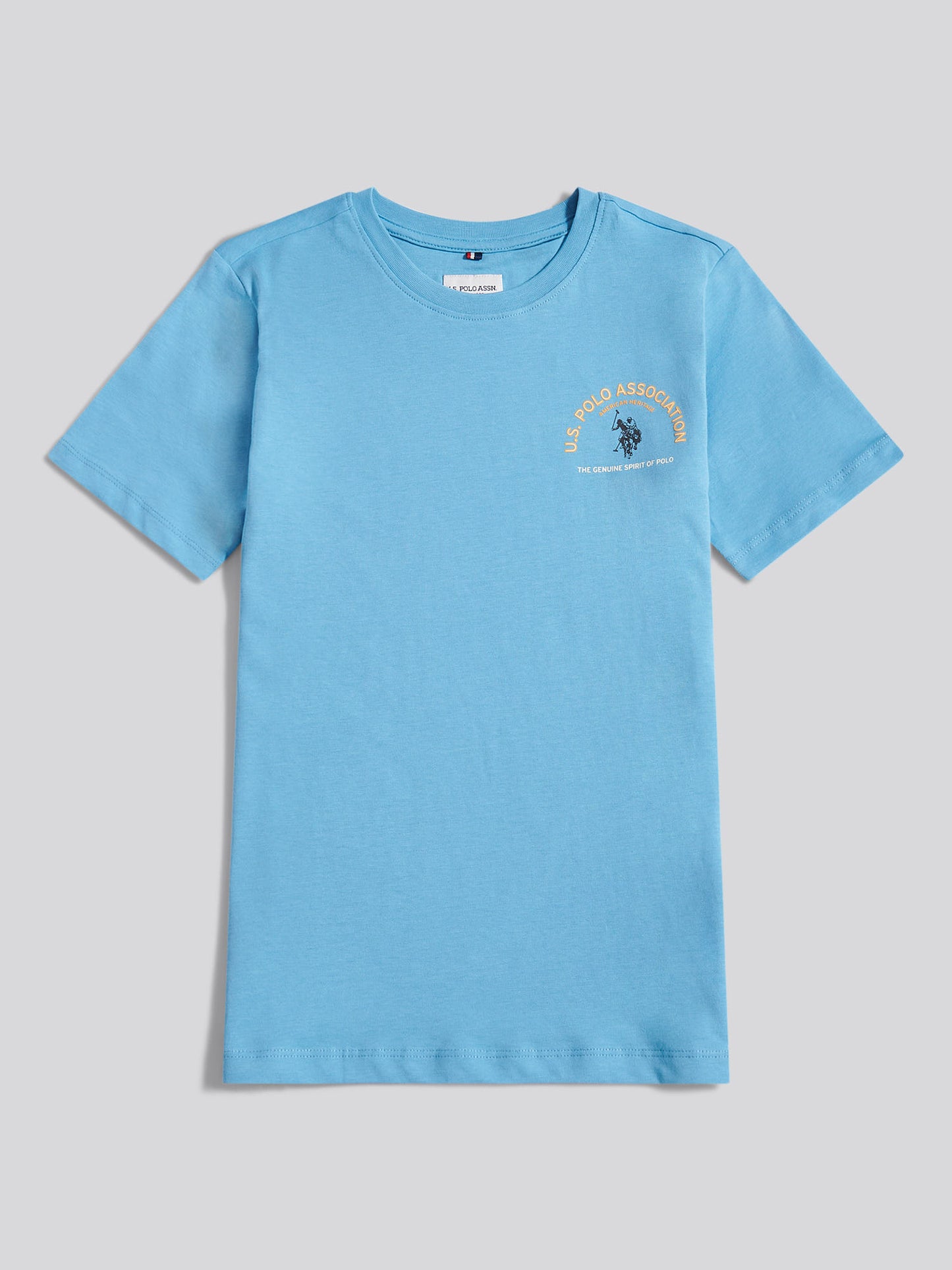 Boys Front Back Print Graphic T-Shirt in Heritage Blue