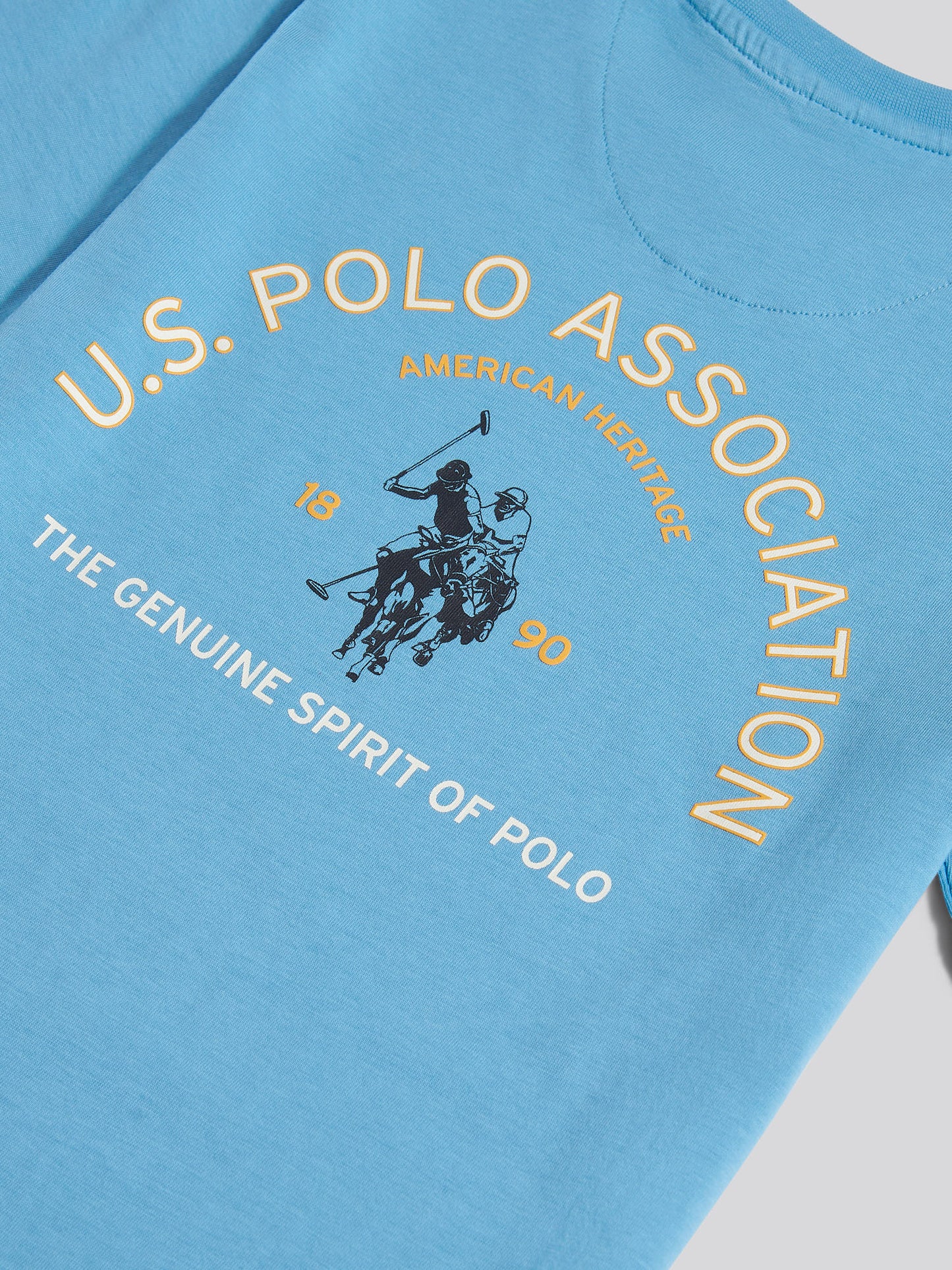 Boys Front Back Print Graphic T-Shirt in Heritage Blue