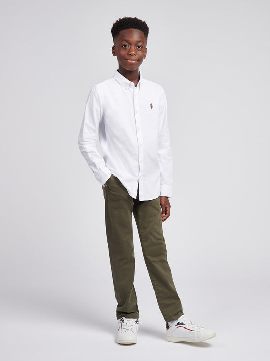 Boys Oxford Shirt in Bright White