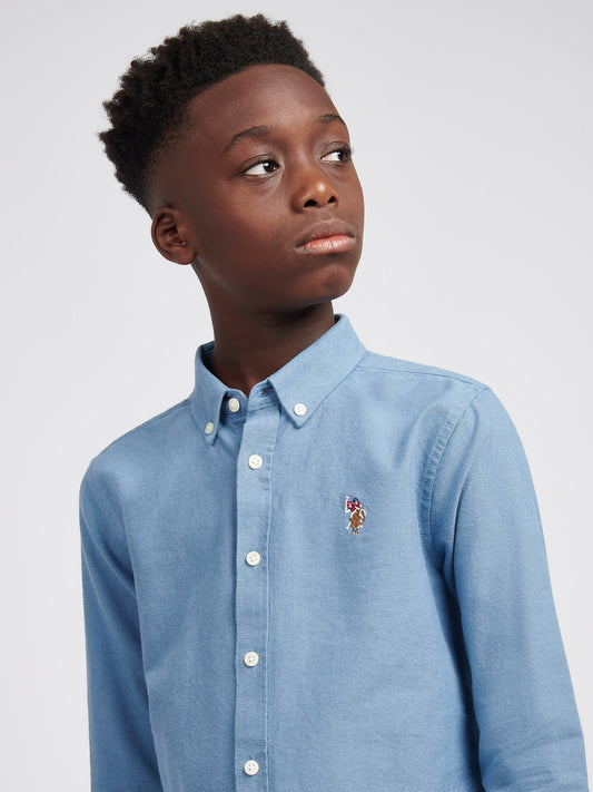 Boys Oxford Shirt in Vintage Indigo