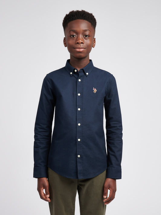 Boys Oxford Shirt in Dark Sapphire Navy