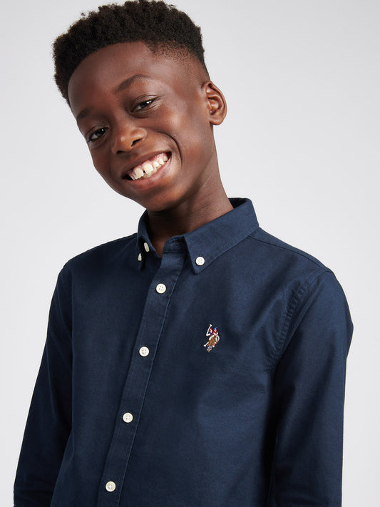 Boys Oxford Shirt in Dark Sapphire Navy