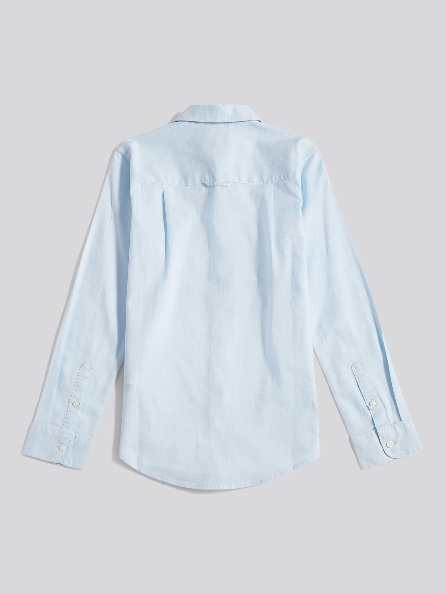 Boys Linen Blend Shirt Ice Blue